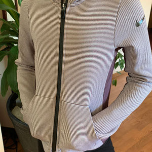 Nike Hoodie in Plum and White Stripes Kids Sz. S
